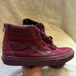 Maroon Vans hi tops